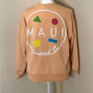ZARA Kids Beach Sweatshirt Maui & Sons Retro Long Sleeve Cookie Peach SZ 9-10